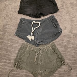 Free People Women's Jean Shorts Set - Black, Gray, Green